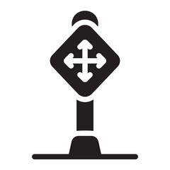 Fototapeta premium intersection glyph icon