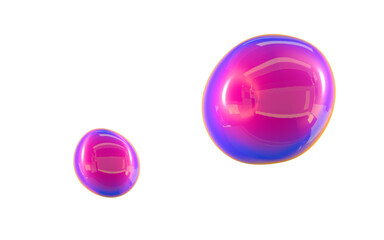 3D Pink Gradient Bubbles isolated