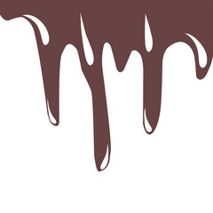 This is a vector illustration of melted chocolate on a white background.