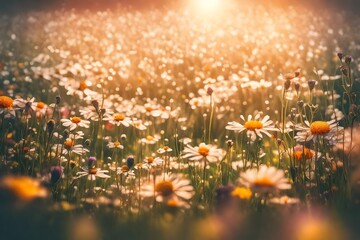 flowers in the meadow generated by AI technology