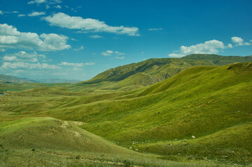 Mountain plateau, road to Kazarman,  Kyrgyzstan