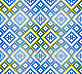 Obraz premium Seamless pattern of Ukrainian ornament in ethnic style, identity, vyshyvanka, embroidery for print clothes, websites, banners, poster. Vector illustration background