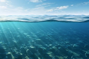 Crédence de cuisine en verre imprimé Bleu underwater seabed