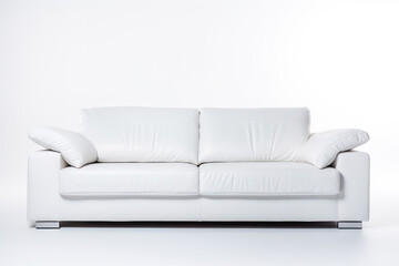 Fototapeta premium Contemporary Elegance: Luxurious White Sofa Set Amidst Modern Interior Design - Captivating Comfort and Style