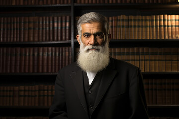 professor, an elderly man with a beard - obrazy, fototapety, plakaty