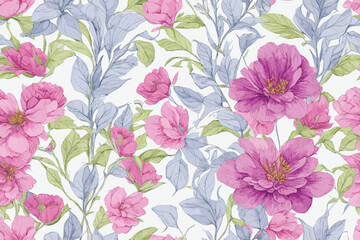 Pattern Watercolor vector art painting illustration flower pattern. textile, ornamental, ornate, hand-drawn, drapery, curl, watercolor, trendy, painting, repeat, fancy, elements, diverse, deco, stain