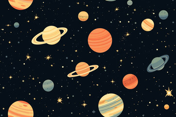 background with planets and space