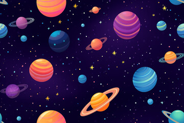 background with planets and space