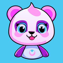 pink panda portrait