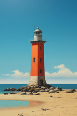 Fototapeta premium lighthouse on the seashore