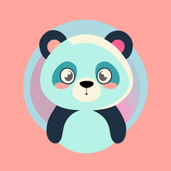 baby panda, minimal design