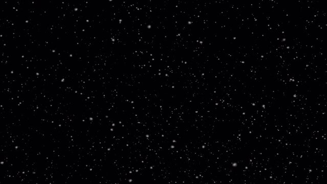 Realistic falling snow, codec with alpha channel - transparent background. Seamless loop