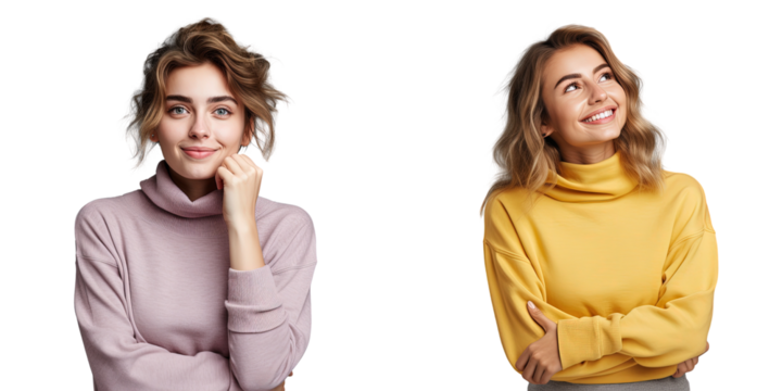 Cheerful girl posing isolated on transparent background