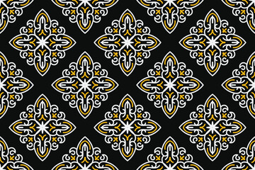 Spanish tile pattern vector seamless with floral ornaments. Portuguese azulejos ceramic, mexican talavera, italian sicily majolica design. Texture for kitchen wallpaper or bathroom flooring.