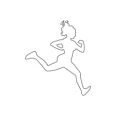 Fototapeta na wymiar Sexy female marathon runner in double outline flat icon style. Vector illustration element template of marathon sport. Awesome editable graphic resources for many purposes. 