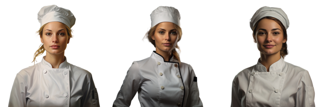 Female chef portrait on transparent background - Powered by Adobe
