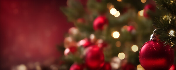Fototapeta na wymiar クリスマスツリーのオーナメントと赤いボール