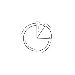 pie chart statistics line icon. circle segment business analyzing diagram thin line icon