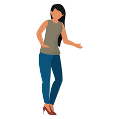 Isolated cute female business character Vector