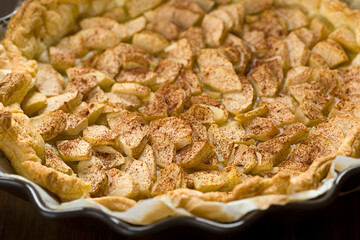 apple tart on puff pastry