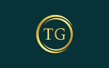 Initial Letter TG Linked Logo for business and company identity. Modern Letter TG Logo Vector Template with modern trendy golden logo
