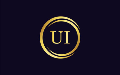 Initial Letter UI Linked Logo for business and company identity. Modern Latter UI Logo Vector Template with modern trendy golden logo