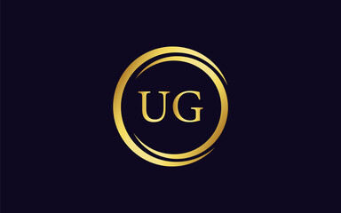 Initial Letter UG Linked Logo for business and company identity. Modern Latter UG Logo Vector Template with modern trendy golden logo