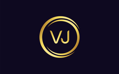 Initial Letter VJ Linked Logo for business and company identity. Modern Letter VJ Logo Vector Template with modern trendy golden logo