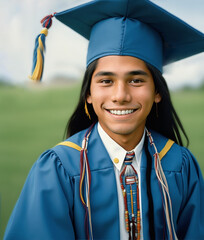 Native American graduating.