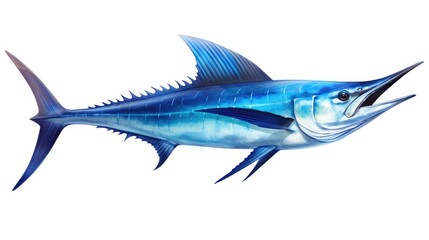 Fototapeta premium Blue marlin fish illustration isolated on background