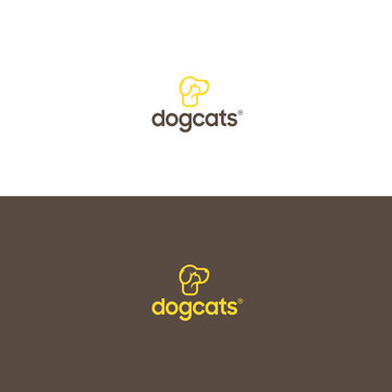 Dog and cat pet logo 
