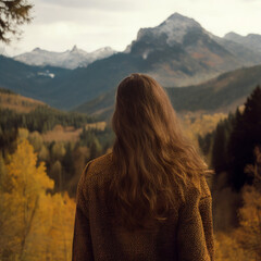 Woman looking at autumn.