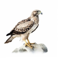 Obraz premium Rough-legged hawk bird isolated on white background.