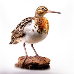Obraz premium Wilsons snipe bird isolated on white background.
