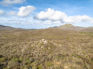 Picturesque aerial  view over the scenery on an island in the Caribbean