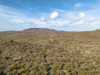 Picturesque aerial  view over the scenery on an island in the Caribbean