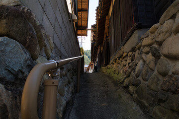 岐阜県飛騨金山のレトロな建物と筋骨めぐりの路地裏