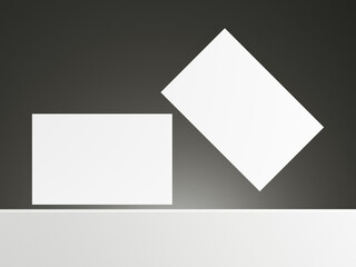 Floating business card mockup with gradient grey background