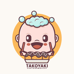 cute cartoon baby with takoyaki
