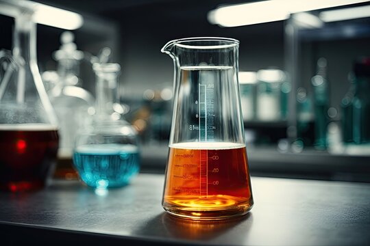 Research And Innovation - Beaker With Formula In Laboratory