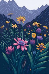 Spring flowers. AI generated illustration