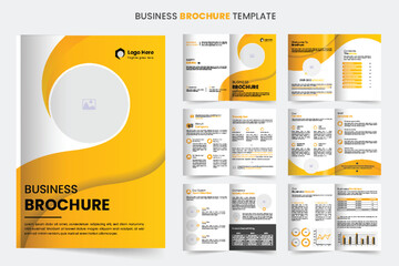 Corporate brochure design, Brochure creative design. Multipurpose template with cover, back, and inside pages.
