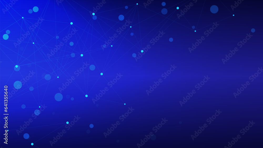 Poster abstract geometric with connecting dots and lines. digital communication, big data visualization, sc