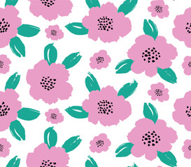 Seamless pattern with abstract leaves.	