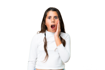 Young girl over isolated chroma key background with surprise and shocked facial expression