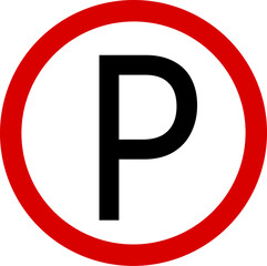 Parking or stopping sign. Editable vector illustration.	