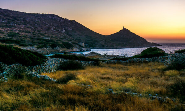 sunset landscape anchient city