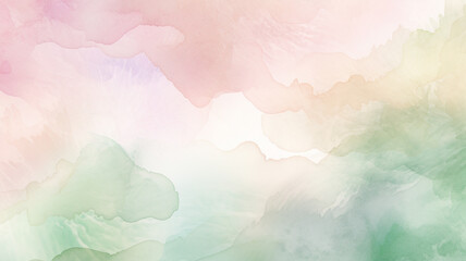 Fototapeta premium Watercolor Backgrounds: Gentle Pale Pink and Green