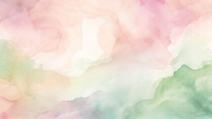 Fototapeta na wymiar Watercolor Backgrounds: Gentle Pale Pink and Green