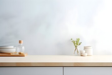 Obraz na płótnie Canvas Modern Kitchen - Kitchen Interior - Kitchen Shelf Mockup - Generative AI